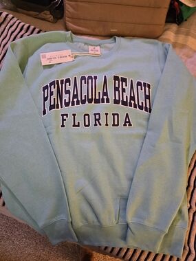 BNWT Pensacola Beach Florida Crewneck Sweatshirt - Aqua